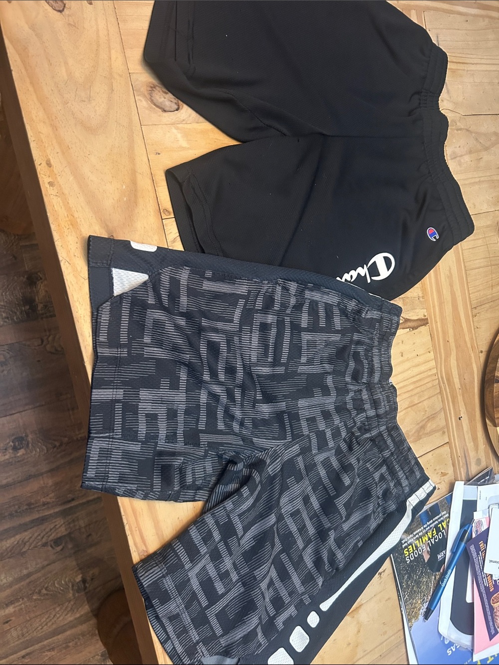 Champion Kids Black & Gray Athletic Shorts and Nike boys size small shorts Duo